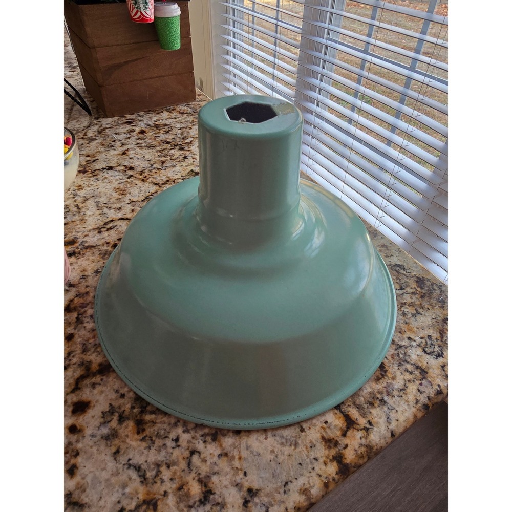 Barn‎ Light USA Vintage Style Pendant Light Shade Aqua Green Metal Industrial